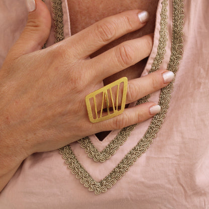 FORESTA gold-plated ring - Design with character