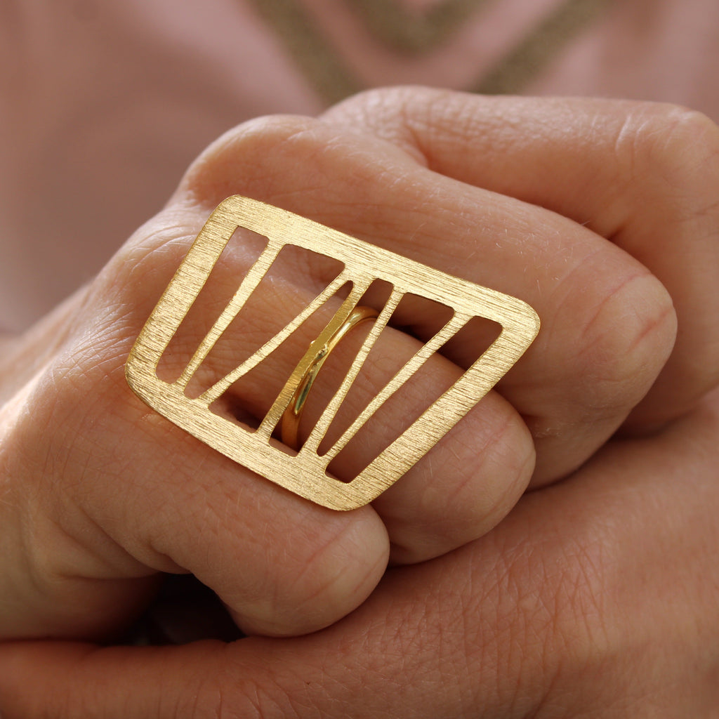 FORESTA gold-plated ring - Design with character