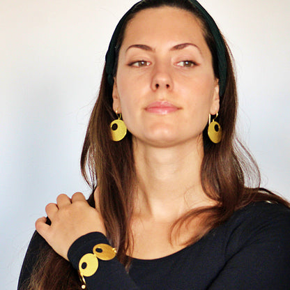 Pendientes PSICODELIC bañados en oro - Diseño con carácter